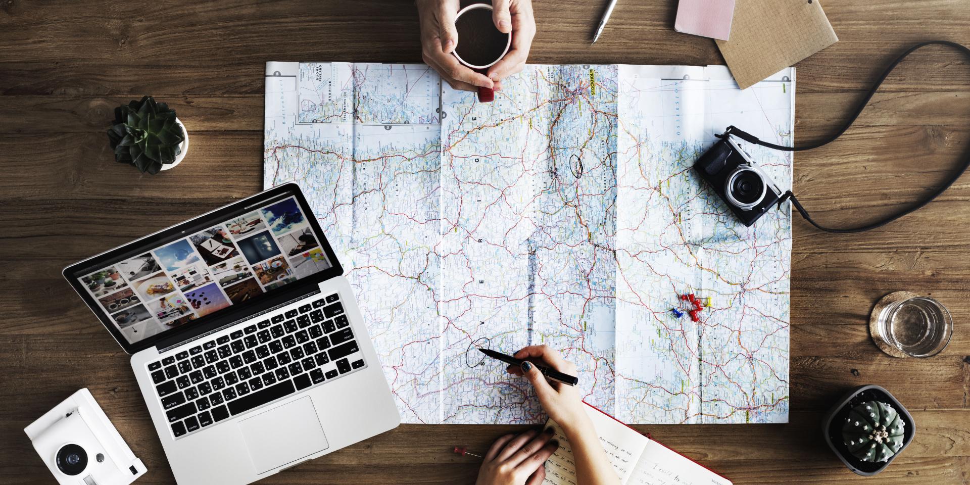 Travel Trip Map Direction Exploration Planning Concept
