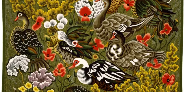 Dom Robert,Canards de Loul, 1985.Tapisserie de lisse,