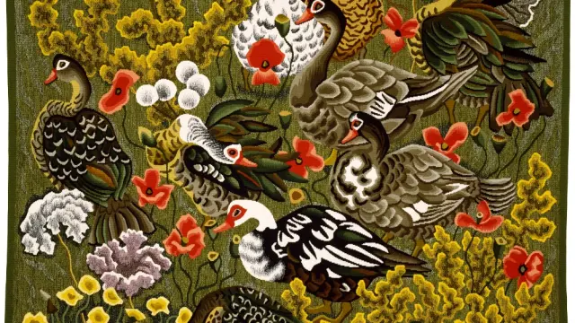 Dom Robert,Canards de Loul, 1985.Tapisserie de lisse,