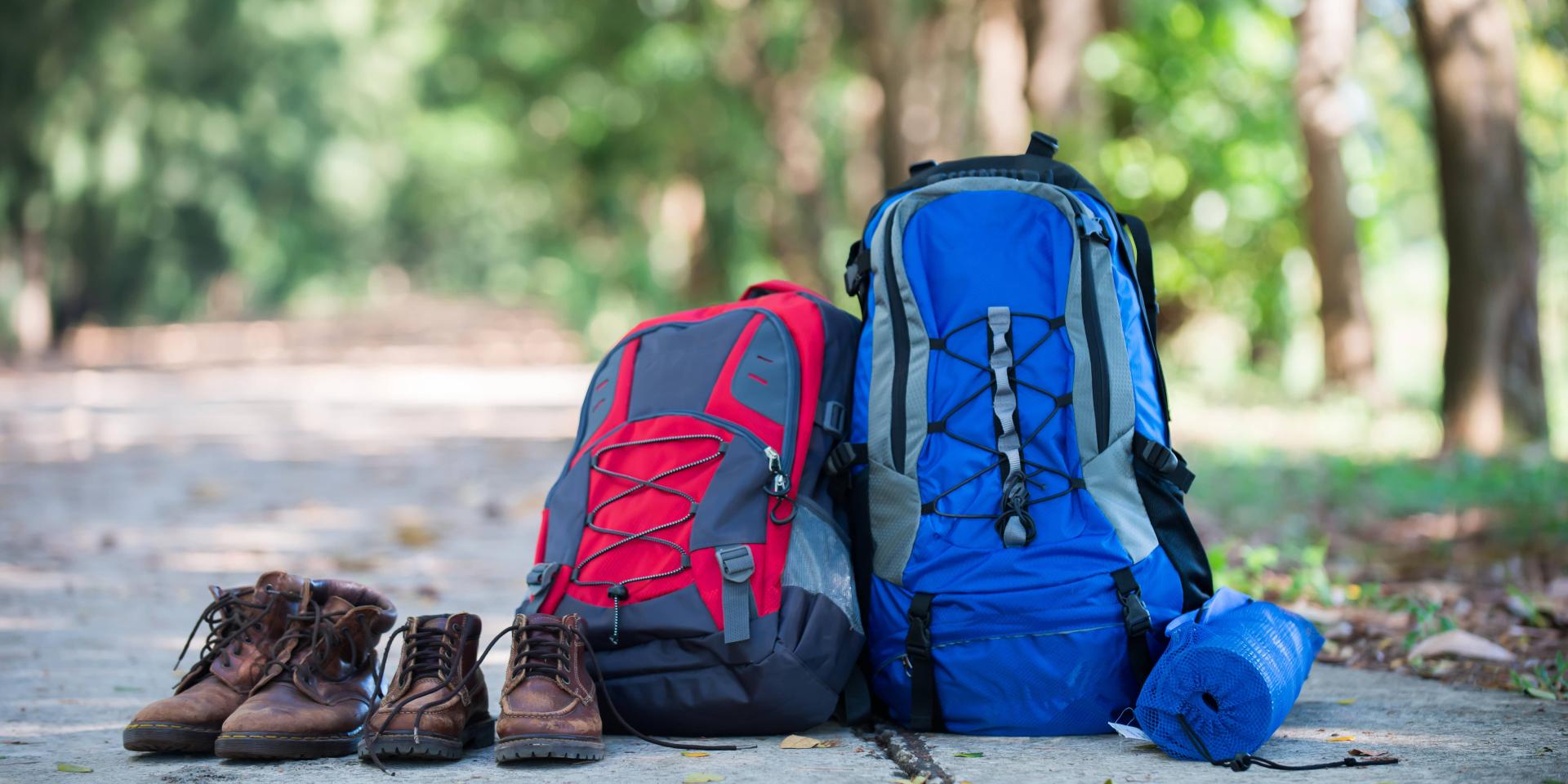 Vecteezy Backpack And Shoes Backpackers Rest On The Road While Going Hiking 3094632