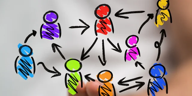 group of people talking in social network