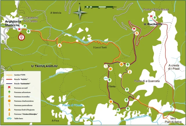 Mappa dei sentieri di Argiusta