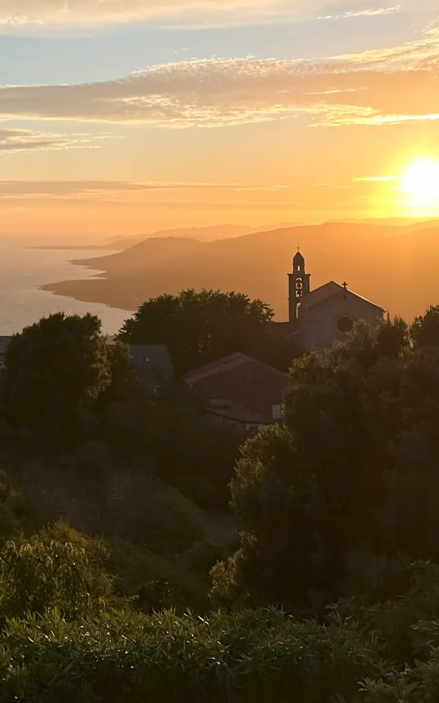 Sunset sur le golfe du Valinco depuis Viggianello