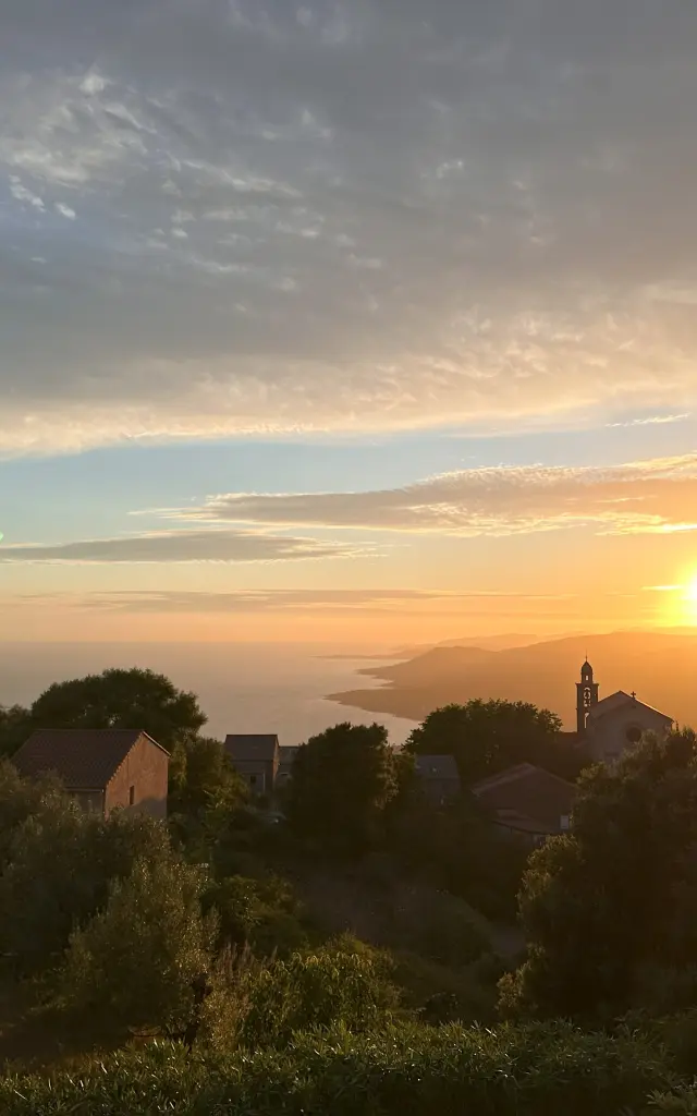 Sunset sur le golfe du Valinco depuis Viggianello