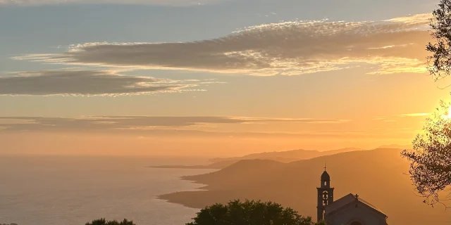 Sunset sur le golfe du Valinco depuis Viggianello