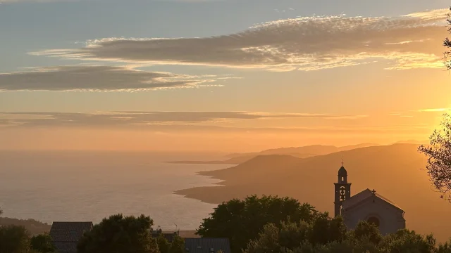 Sunset sur le golfe du Valinco depuis Viggianello