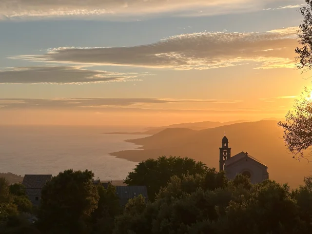 Sunset sur le golfe du Valinco depuis Viggianello
