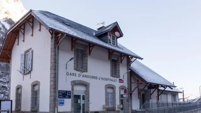 Andorre-L'Hospitalet Station with a snow-covered roof