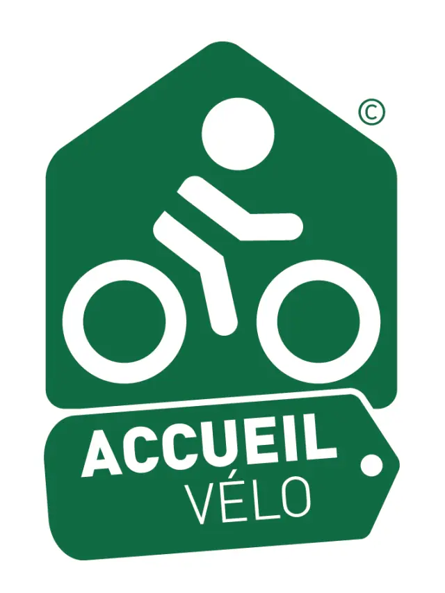 Logo Accueil Vélo avec un cycliste et le texte Accueil Vélo