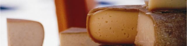 Des tommes du fromage pleines et coupés