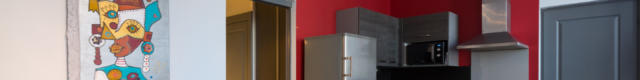 Salon et cuisine d'un appartement