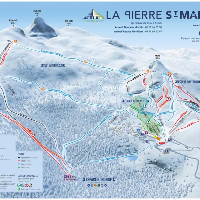 Plano de pistas La Pierre Saint-Martin