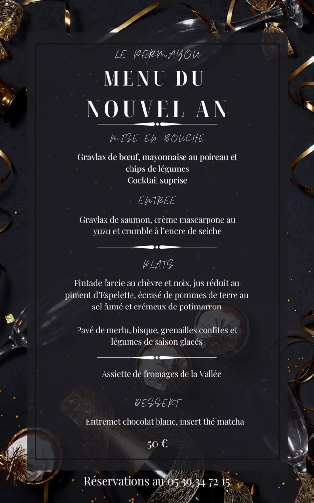 Menu du Nouvel An