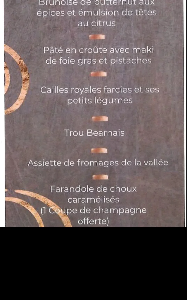 Menu du Reveillon