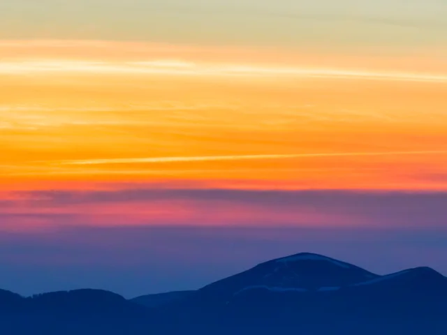 Coucher De Soleil La Pierre Saint Martin, Pyrénées béarnaises