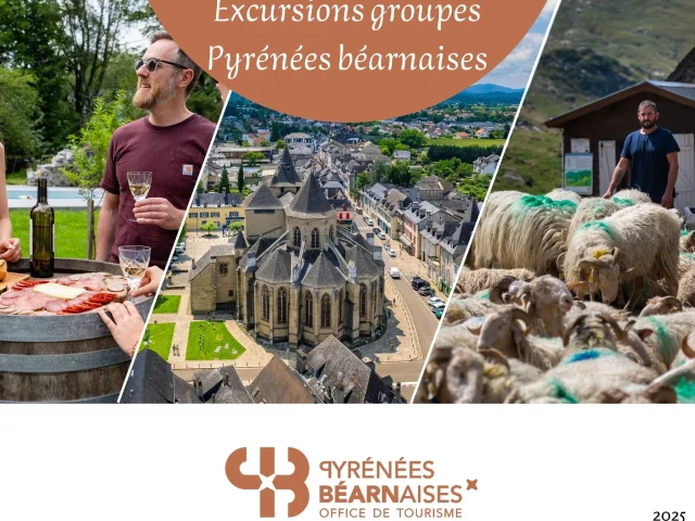 Proposition d'excursions à la journée pour les groupes constitués pour découvrir l'histoire, le patrimoine, le pastoralisme des Pyrénées béarnaises et de l'Espagne frontalière.