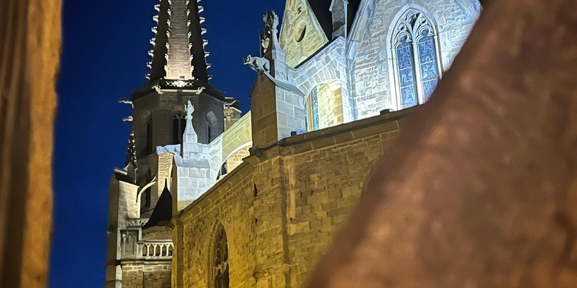 Eglise cathédrale de Mirepoix de nuit