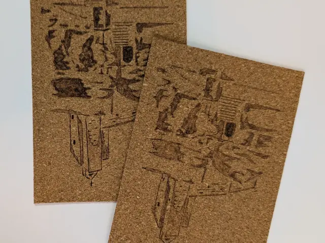 Cartes postales en liège Vals et Montségur