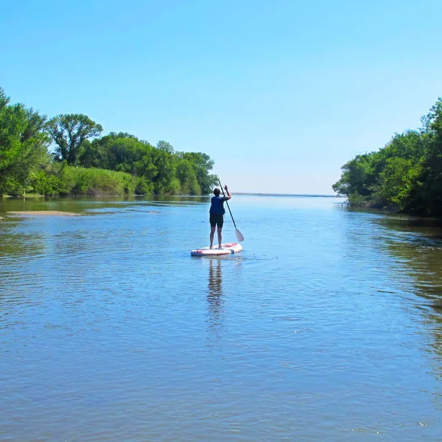 Sup Stand Up Paddle Riviere France En Action