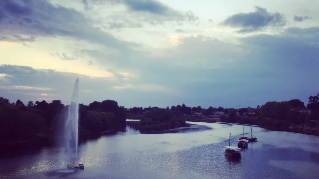 Coucher De Soleil Bergerac Depuis Le Vieux Pont