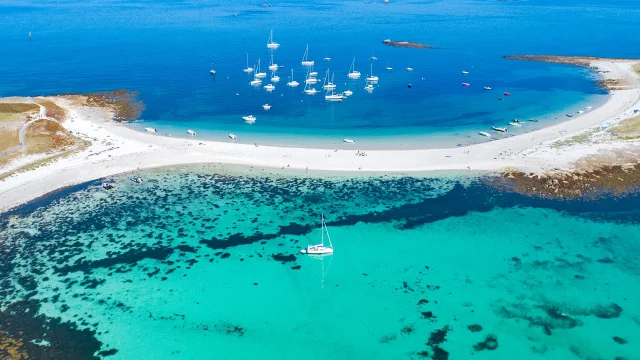 De tombolo, archipel Glénan, Fouesnant