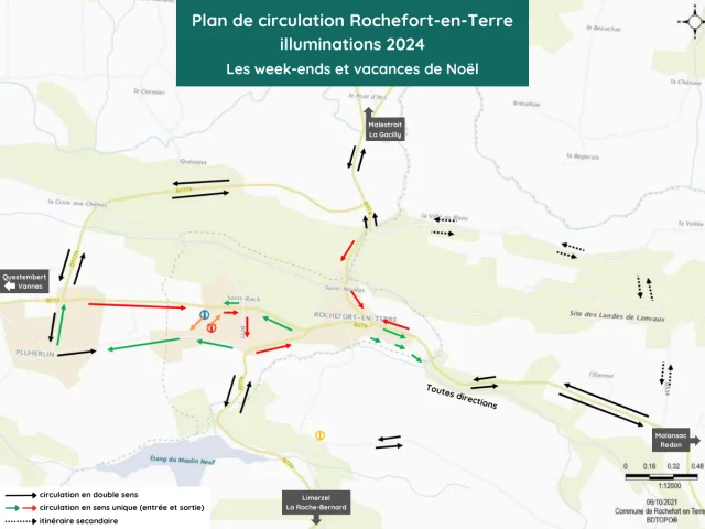 Plan de circulation Rochefort-en-Terre illuminations 2024