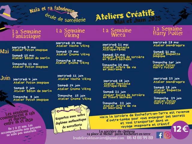 Ateliers Creatifs La Sorciere Du Chateau Mai Juin2025