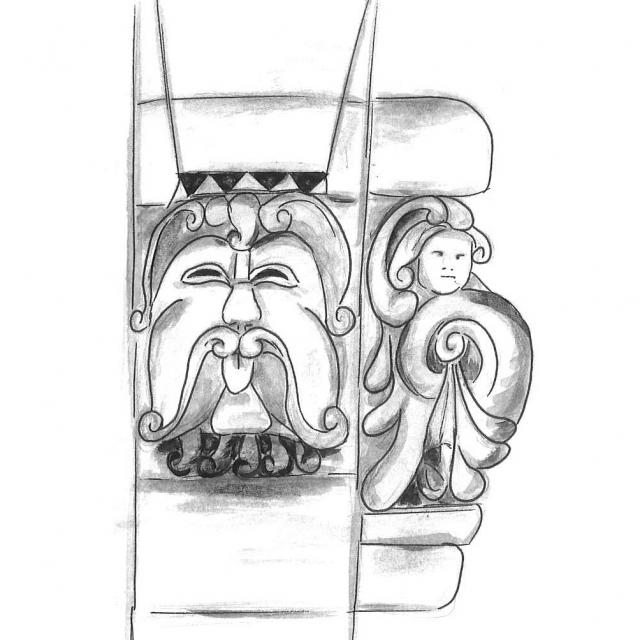 Dessin d'un détail de la rue de l'Embergue
