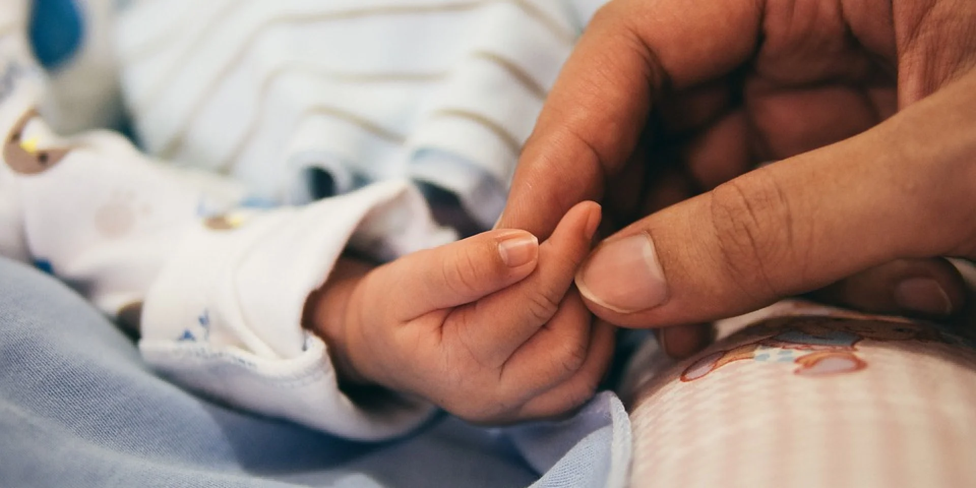 Main adulte tenant une main de nouveau-né
