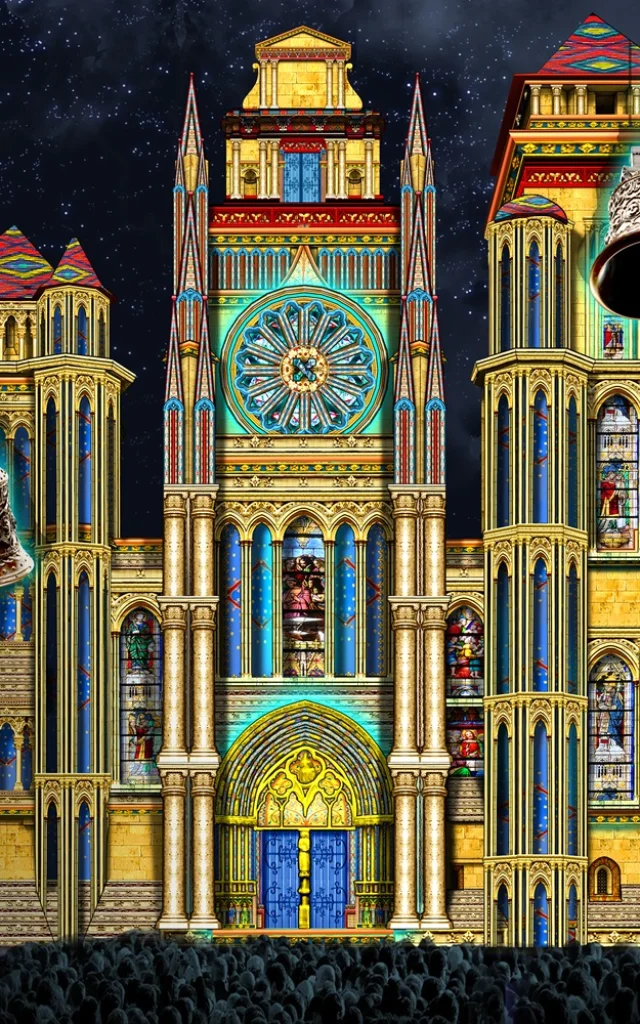 Image de synthèse du Son et Lumière de la cathédrale de Rodez