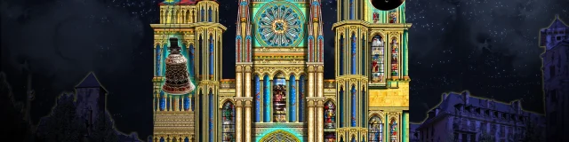 Image de synthèse du Son et Lumière de la cathédrale de Rodez