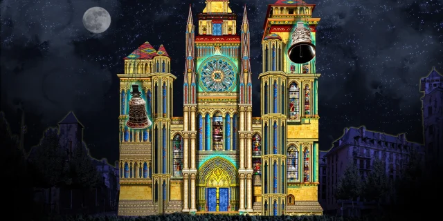 Image de synthèse du Son et Lumière de la cathédrale de Rodez