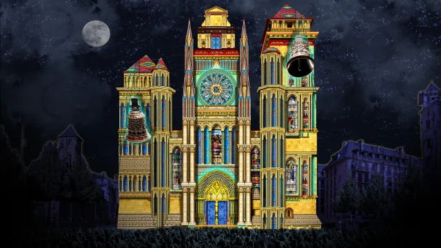 Image de synthèse du Son et Lumière de la cathédrale de Rodez
