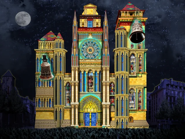Image de synthèse du Son et Lumière de la cathédrale de Rodez