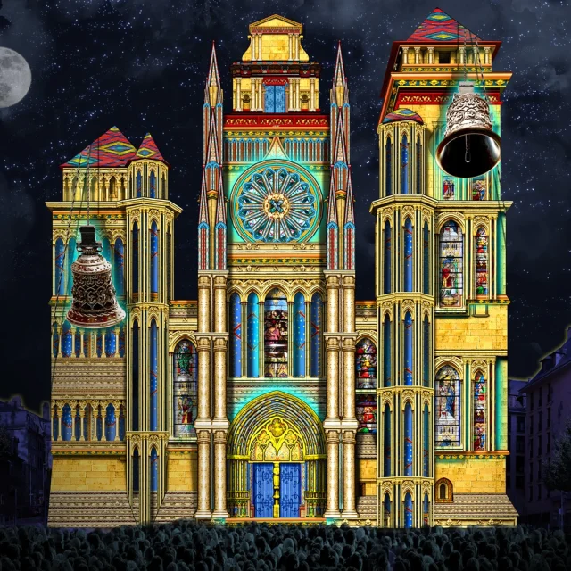 Image de synthèse du Son et Lumière de la cathédrale de Rodez
