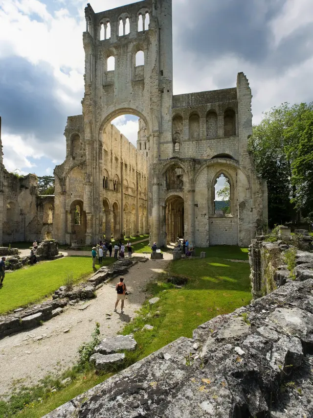 abbaye, jumièges, monument, site naturel, nature, jardin, histoire, paysage,