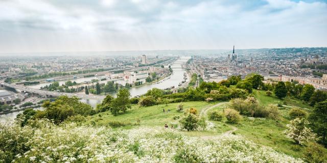 Côte Sainte Catherine Panorama Rouen Normandie Nature Seine Cathédrale de Rouen Architecture centre-ville végétation beaux-jours