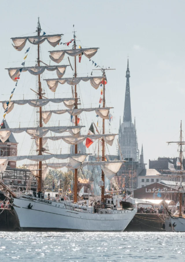 Armada bateaux voiliers quais de seine Rouen centre-ville soleil événement rassemblement parade France Normandie