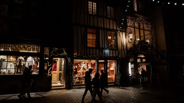 Rouen De Nuit Noel Rue Saint Romain
