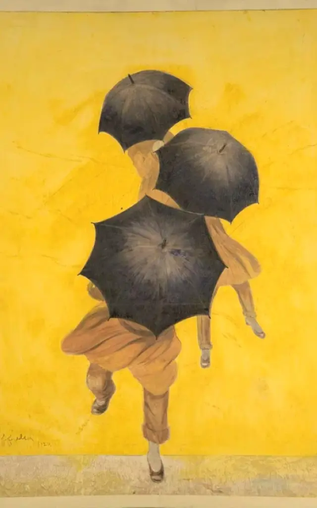 Pluie 108 Maquette Affiche Publicitaire Parapluie Revel Cappiello 1922