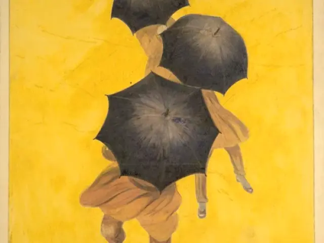 Pluie 108 Maquette Affiche Publicitaire Parapluie Revel Cappiello 1922