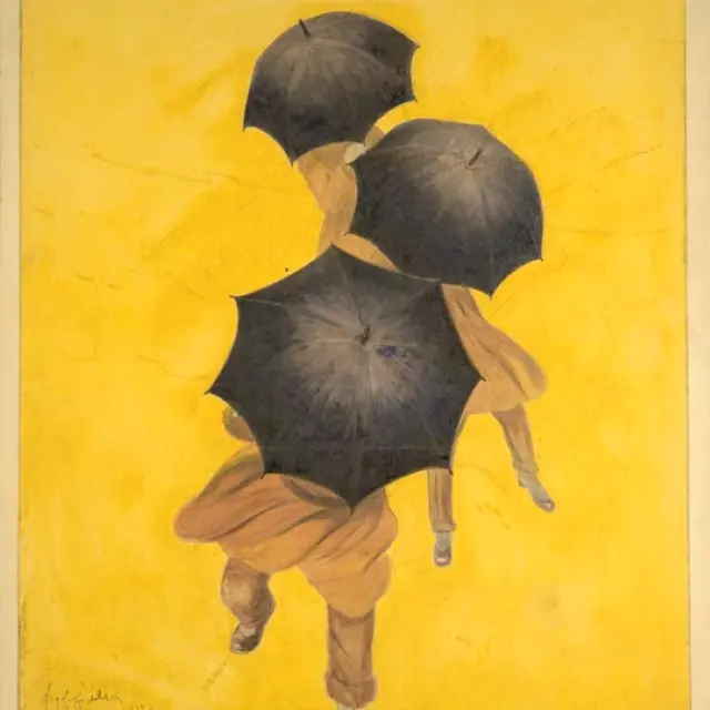 Pluie 108 Maquette Affiche Publicitaire Parapluie Revel Cappiello 1922
