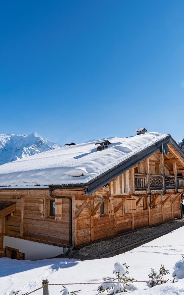 Chalet under the snow in Saint-Gervais Mont-Blanc