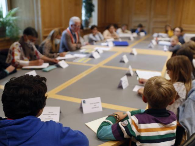 Children's municipal council.  Saint Gervais Town Hall. Children's council.