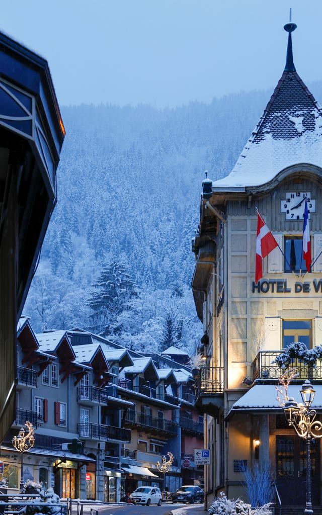 Saint-Gervais town hall in the snow