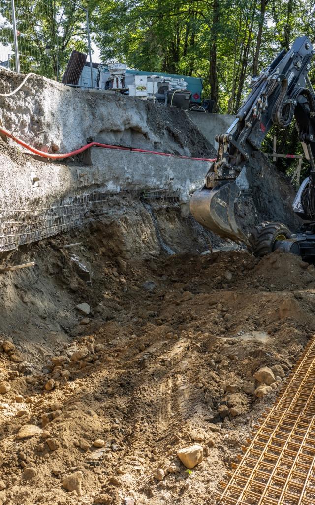 Chantier de l'ascenseur à eaux usées