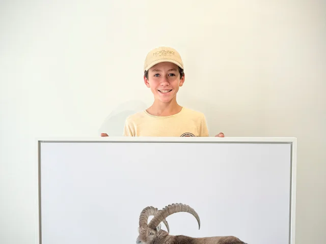 Theo con la sua foto