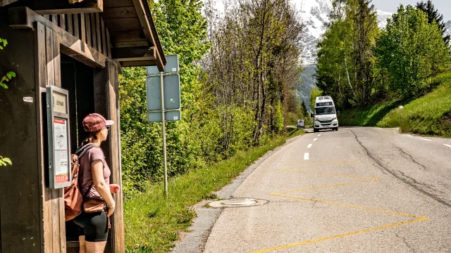 Départ de randonnée depuis la navette