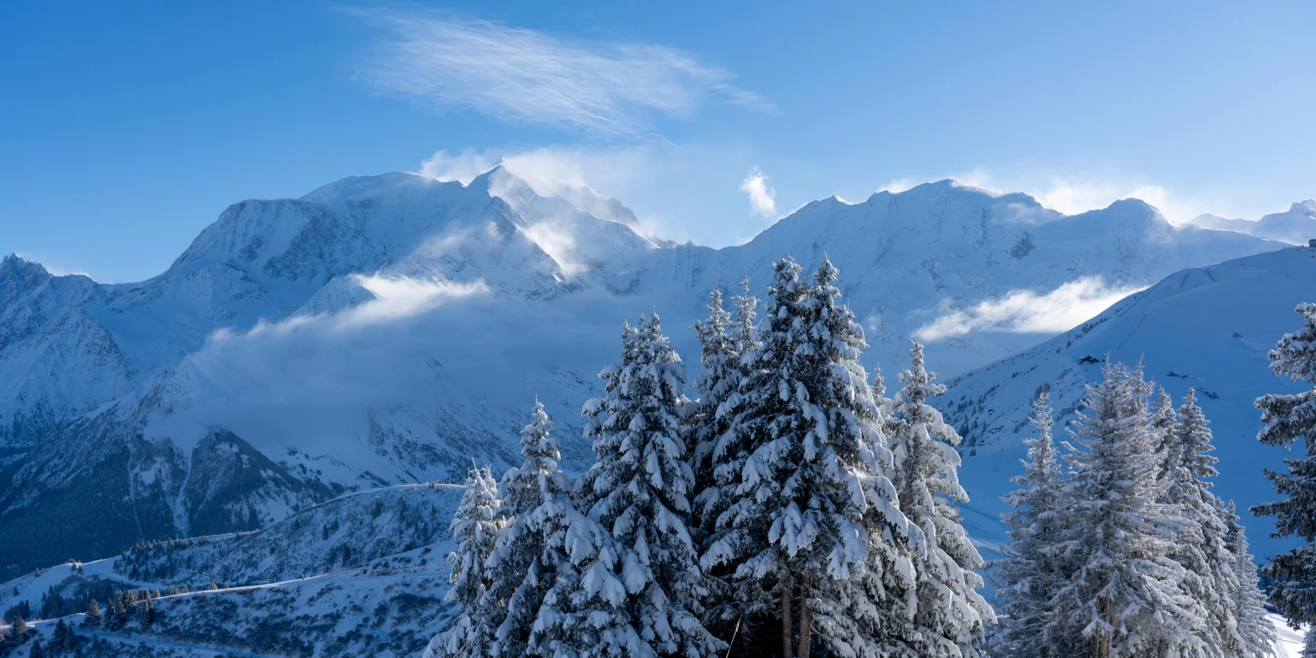 Le domaine skiable enneigé