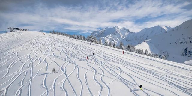Vue aérienne du domaine skiable de Saint-Gervais